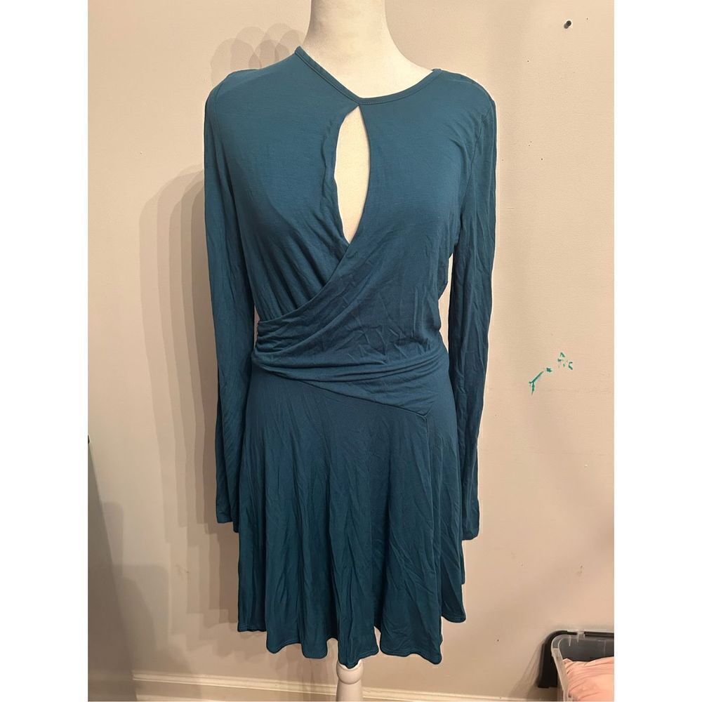 FREE PEOPLE FP BEACH Soft Stretch Faux Wrap Swing Dress size Medium